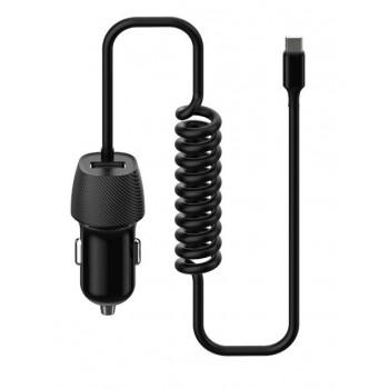 Car charger Platinet (PLCRSM) with MicroUSB cable (1xUSB 3.4A) black