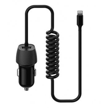 Car charger Platinet (PLCRSL) with Lightning cable (1xUSB 3.4A) black