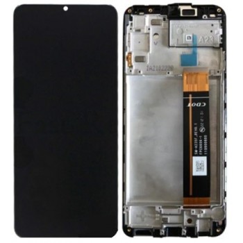 LCD screen Samsung A235 A23 4G 2022 with touch screen and frame Black original (service pack)