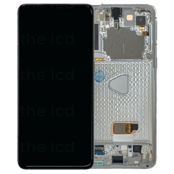 LCD screen Samsung G996 S21 Plus with touch screen and frame Phantom Silver original (service pack)