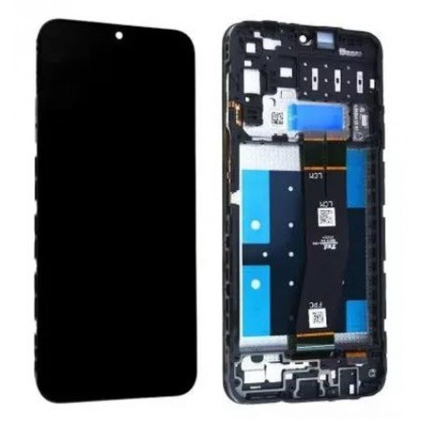 LCD screen Samsung A145 A14 4G 2023 with touch screen and frame Black original (service pack)