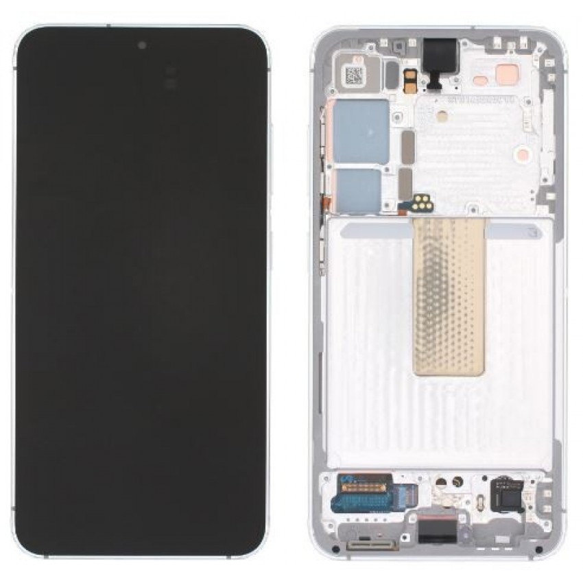 LCD screen Samsung S911 S23 5G with touch screen and frame Lime original (service pack)