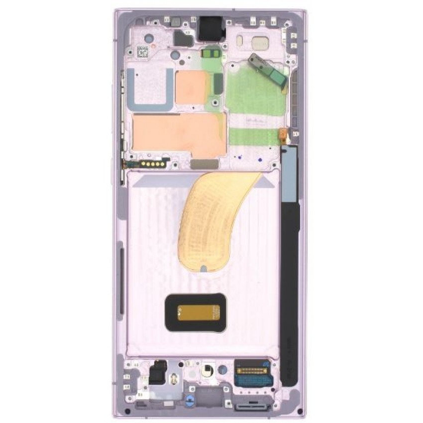 LCD screen Samsung S918 S23 Ultra 5G with touch screen and frame Lavender original (service pack)