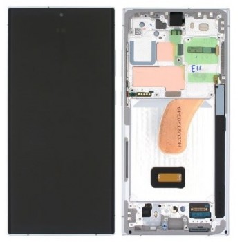 LCD screen Samsung S918 S23 Ultra 5G with touch screen and frame Sky Blue/Lime original (service pack)