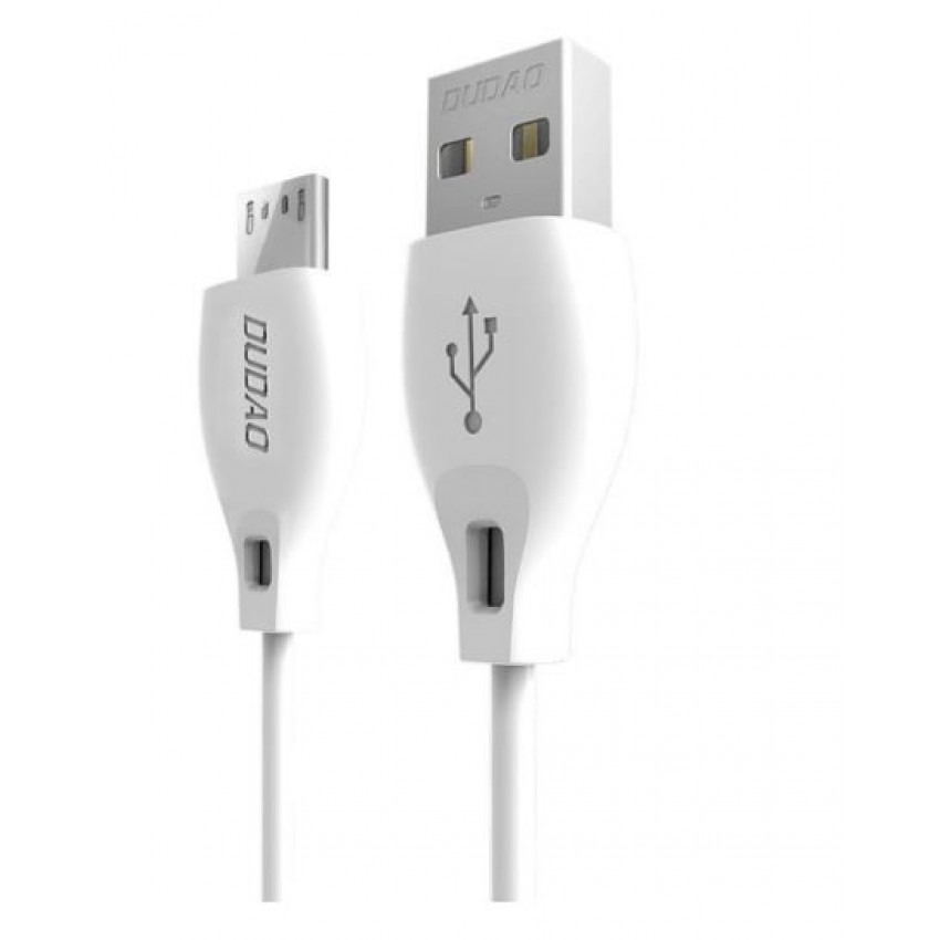USB cable Dudao (L4M) microUSB (2.4A) white (2m)
