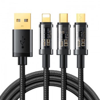 USB cable JOYROOM (S-1T3015A5) 3in1 lightning+micro+type-C (3.5A) 1.2m black