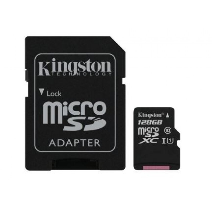 Atminties korta Kingston Canvas Select Plus MicroSD 128GB (class10 UHS-I 100MB/S) + SD Adapteris