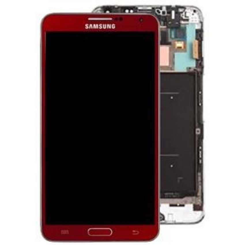 LCD screen Samsung N9005 Note 3 with touch screen and frame Red original (service pack)