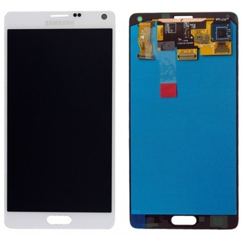 LCD screen Samsung N910 Note 4 with touch screen White original (service pack)