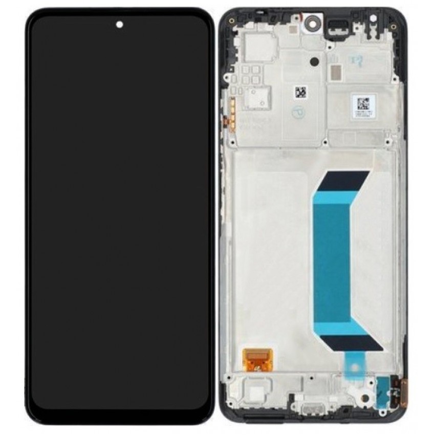 Ekranas Xiaomi Redmi Note 12 5G/Poco X5 5G su lietimui jautriu stikliuku ir rėmeliu Black originalus (service pack)