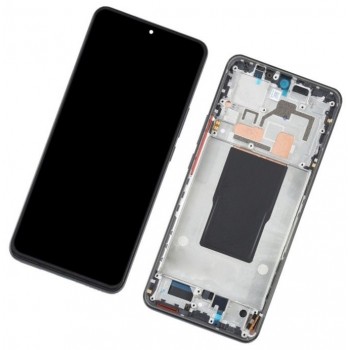LCD screen Xiaomi 12T/12T Pro with touch screen with frame Black original (service pack)