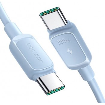 USB kabelis JOYROOM (S-CC100A14) "USB-C (Type-C) to USB-C (Type-C)" (100W 1.2m) mėlynas