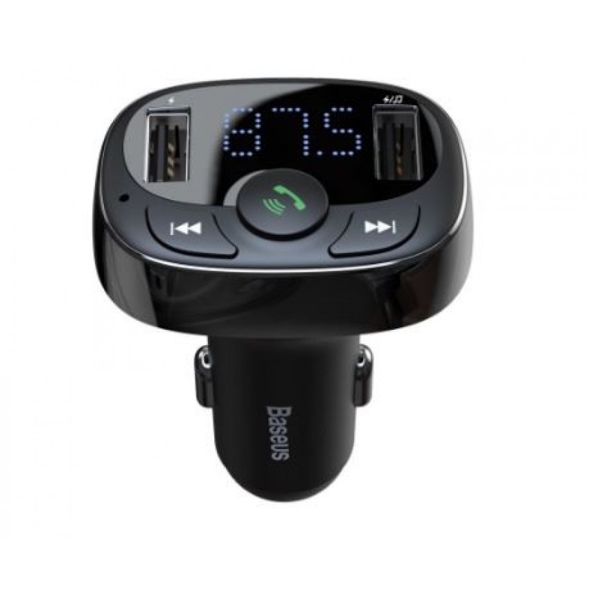 Car charger + FM transmiter BASEUS (S-09A) (2xUSB) black