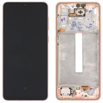 LCD screen Samsung A336 A33 5G 2022 with touch screen and frame Peach original (service pack)