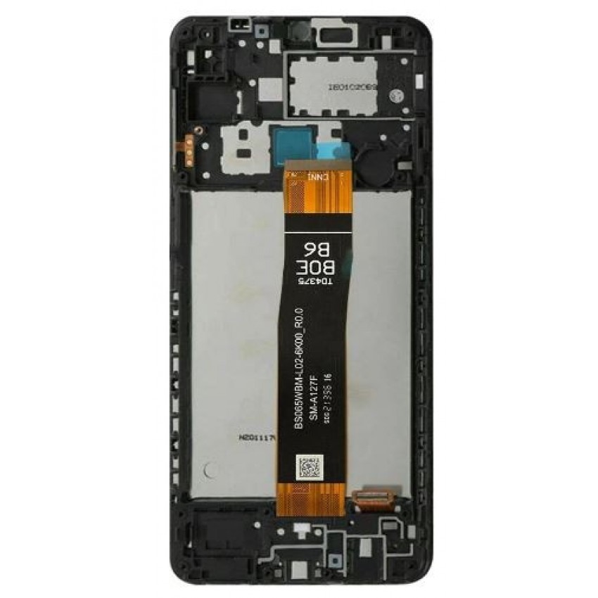 Ekranas Samsung A127 A12s 2021 su lietimui jautriu stikliuku Black ORG