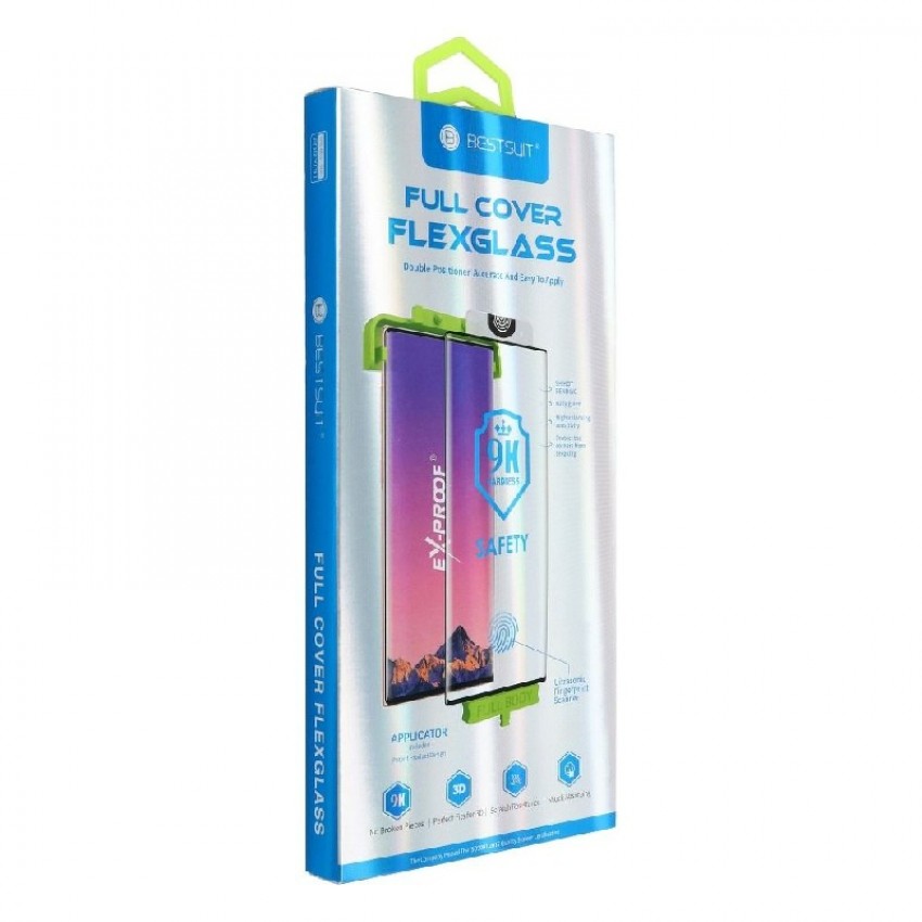 LCD apsauginis stikliukas Bestsuit Flexible Hybrid Glass 5D (Hot Bending) Xiaomi 12 Pro pritaikytas dėklui juodas