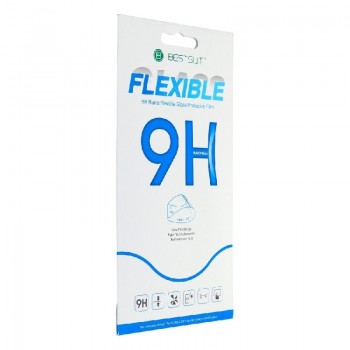 LCD apsauginis stikliukas Bestsuit Flexible Hybrid Glass 9H Xiaomi Redmi 10C/12C/Poco C40 pritaikytas dėklui juodas