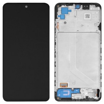 Ekranas Xiaomi Redmi Note 10/Redmi Note 10S/Poco M5s su lietimui jautriu stikliuku ir rėmeliu Black OLED ORG