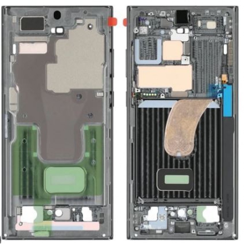 Vidinis korpusas Samsung S918 S23 Ultra Green originalus (service pack)