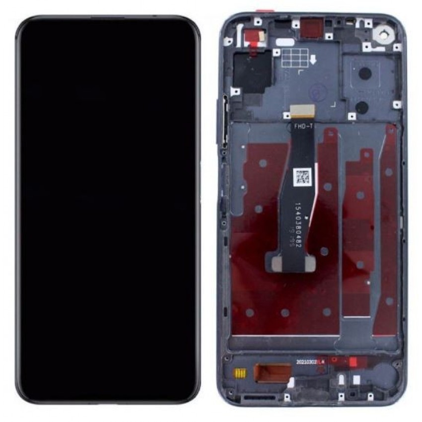 Ekranas Huawei Honor 20/Nova 5T su lietimui jautriu stikliuku ir rėmeliu Black ORG