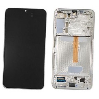 LCD screen Samsung S906 S22 Plus with touch screen and frame Pink Gold original (service pack)