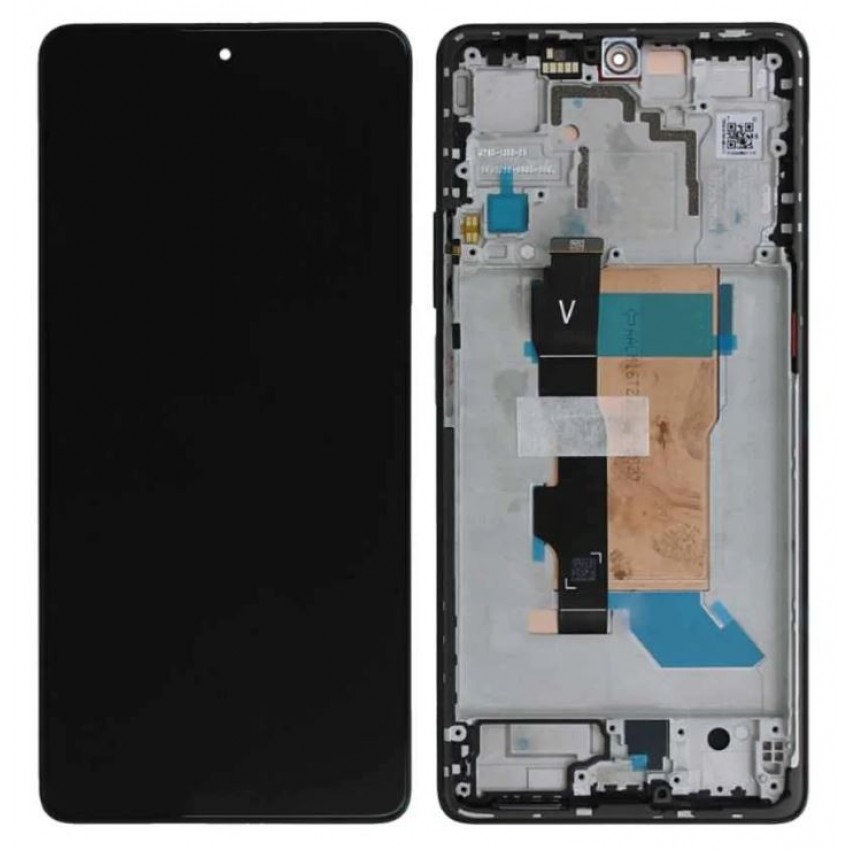 Ekranas Xiaomi Poco F5 5G su lietimui jautriu stikliuku ir rėmeliu Black originalus (service pack)