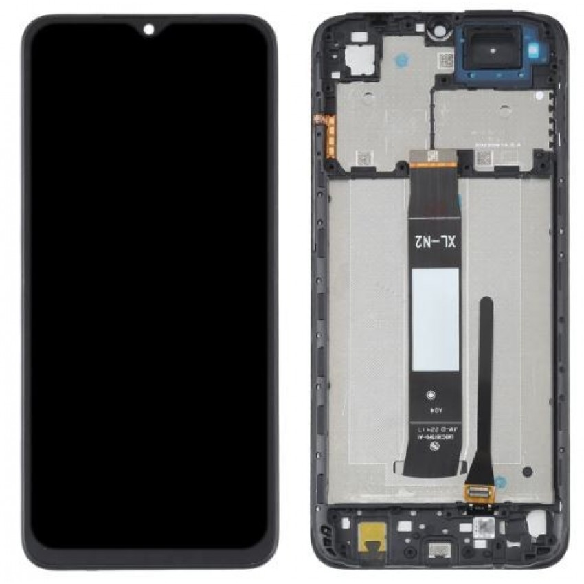 Ekranas Xiaomi Redmi A1/A1+/A2/A2+ su lietimui jautriu stikliuku ir rėmeliu Black ORG