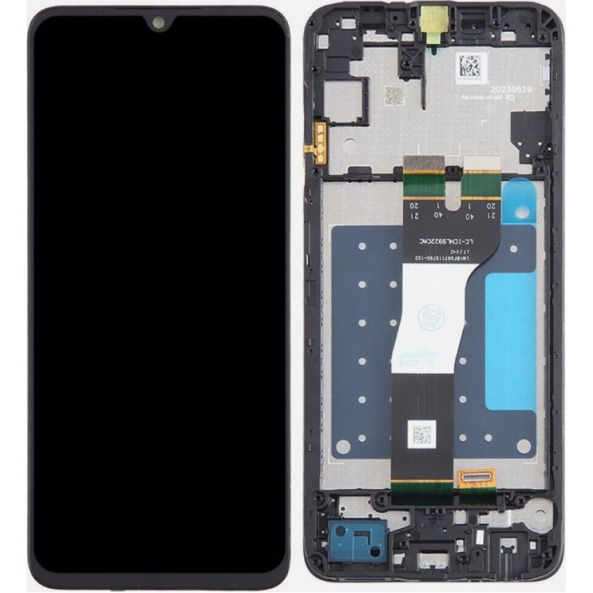 Дисплей Samsung A057 A05S 2023 с сенсорным экраном и рамкой черный оригинал