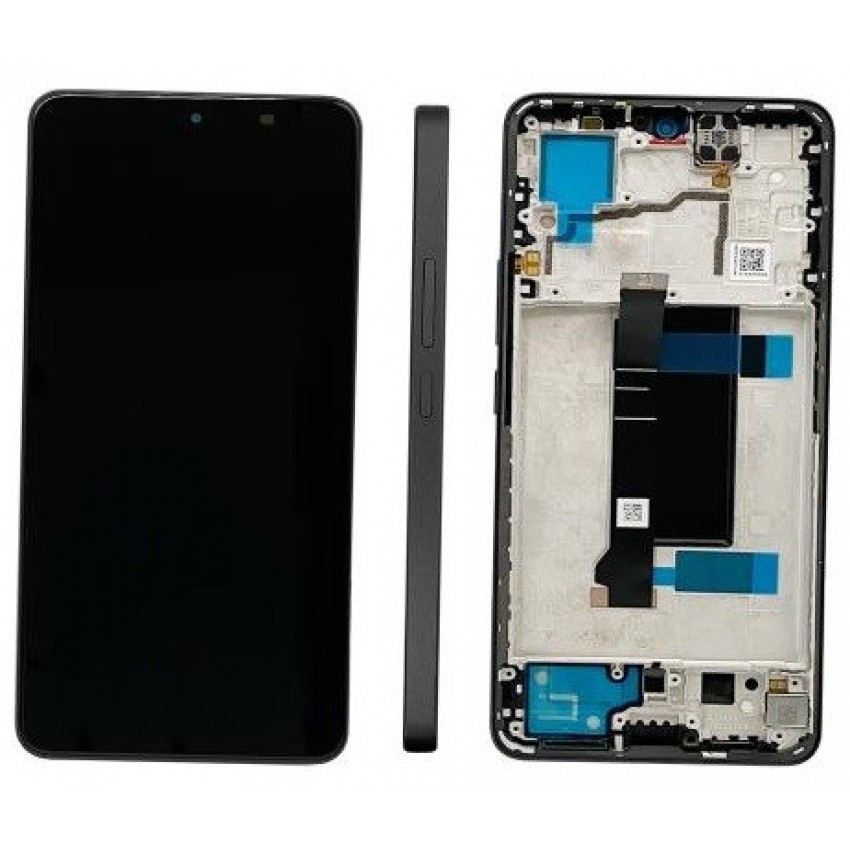 Ekranas Xiaomi Redmi Note 13 Pro 5G su lietimui jautriu stikliuku ir rėmeliu Midnight Black (compatible with Poco X6 5G) originalus (service pack)