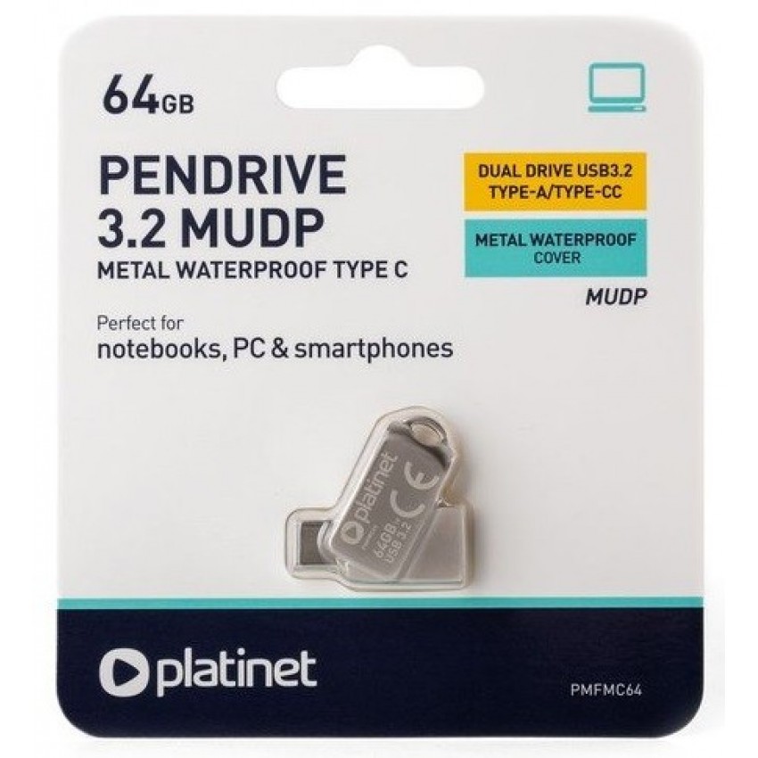 Atmintinė Platinet Metal UDP 64GB USB 3.2 + Type-C