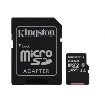 Atminties korta Kingston Canvas Select Plus MicroSD 64GB (class10 UHS-I 100MB/S) + SD Adapteris