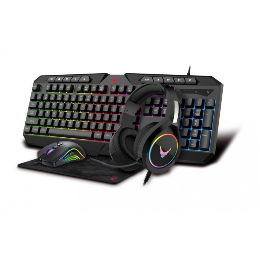 Varr Gaming Set (VG4IN1SET03) (klaviatūra; pelė; kilimėlis; ausinės) RGB