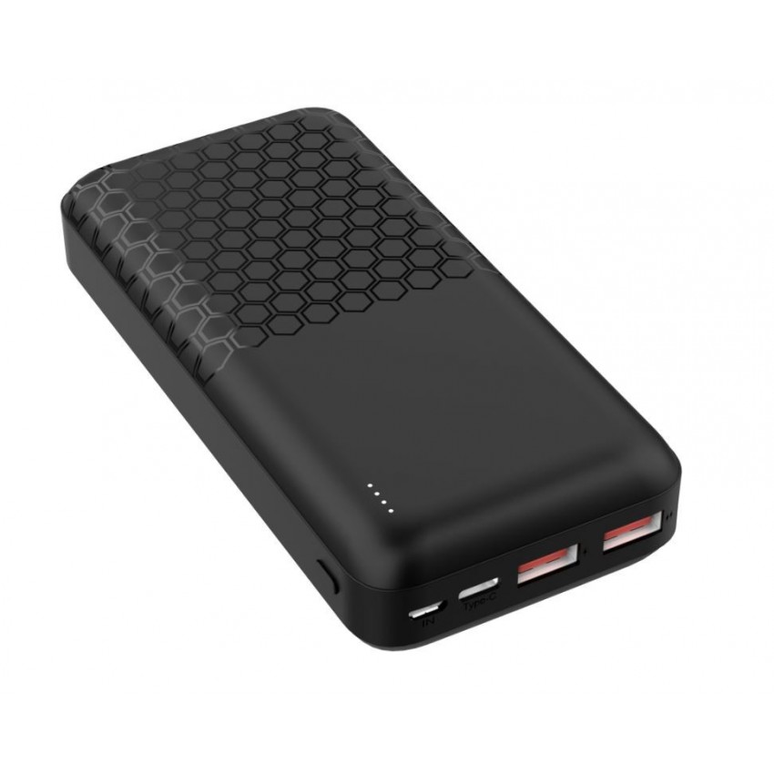 External battery POWER BANK PLATINET (PMPB20OP18B) 20000mAh (2xUSB; 2xType-C; QC3.0 22,5W) black