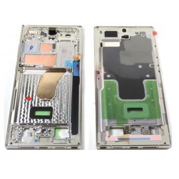 Middle housing Samsung S918 S23 Ultra Cream original (service pack)