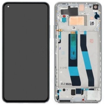 LCD screen Xiaomi 11 Lite 5G NE with touch screen with frame Silver/White original (service pack)