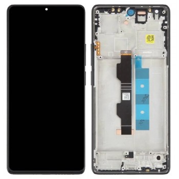 Ekranas Xiaomi Redmi Note 13 Pro 4G/Poco M6 Pro 4G su lietimui jautriu stikliuku ir rėmeliu Black OLED