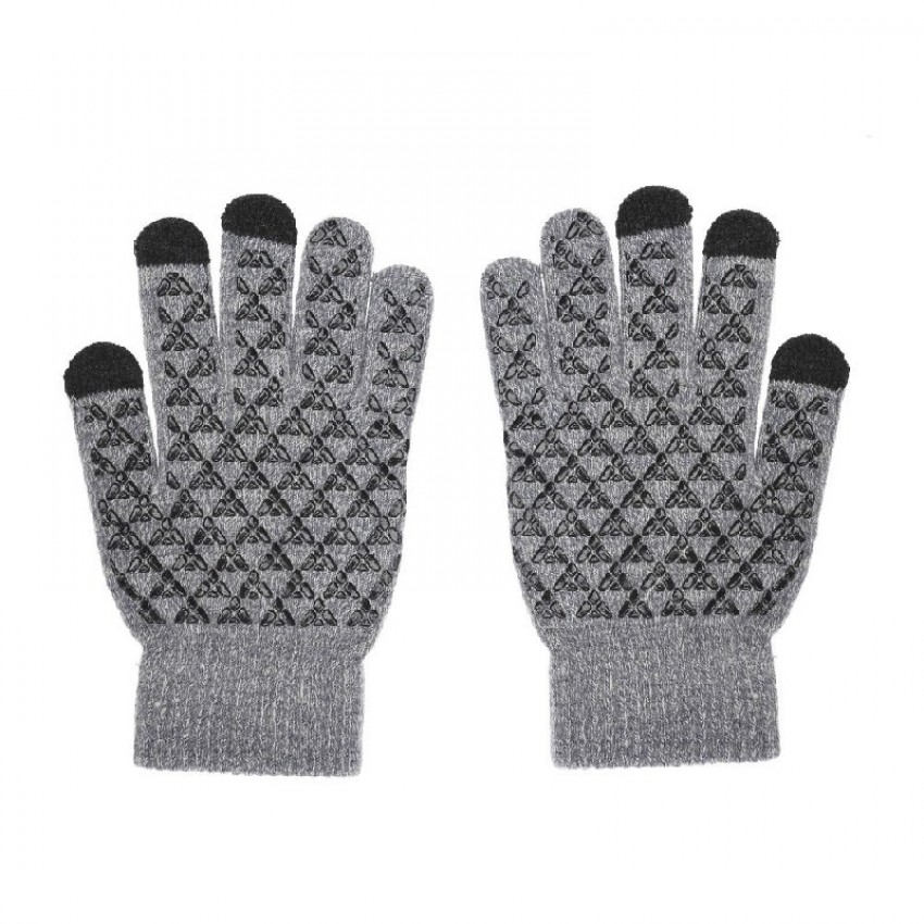 Universal Touchscreen Winter Gloves Triangle Woman grey