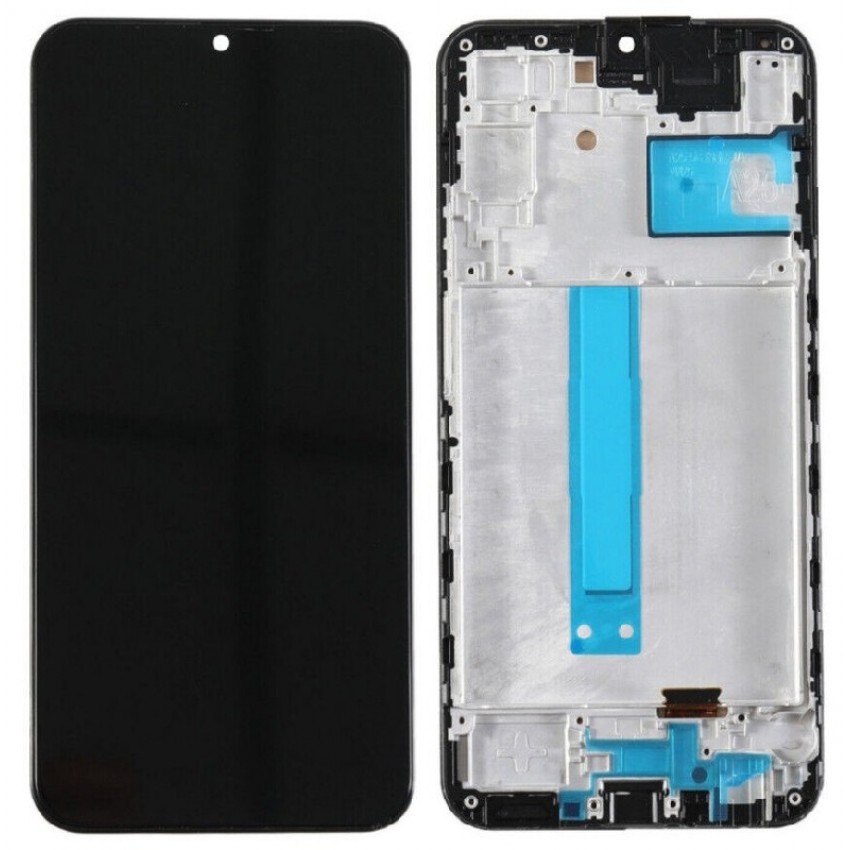 LCD screen Samsung A256 A25 5G with touch screen and frame Black OLED (real size)