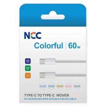 USB cable NCC "USB-C to USB-C" (60W) 1m blue