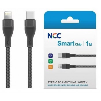 USB cable NCC Woven "USB-C to Lightning" (27W) 1m black
