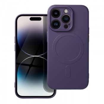 Dėklas Silicone Mag Cover (MagSafe) skirtas iPhone 14 Pro violetinis