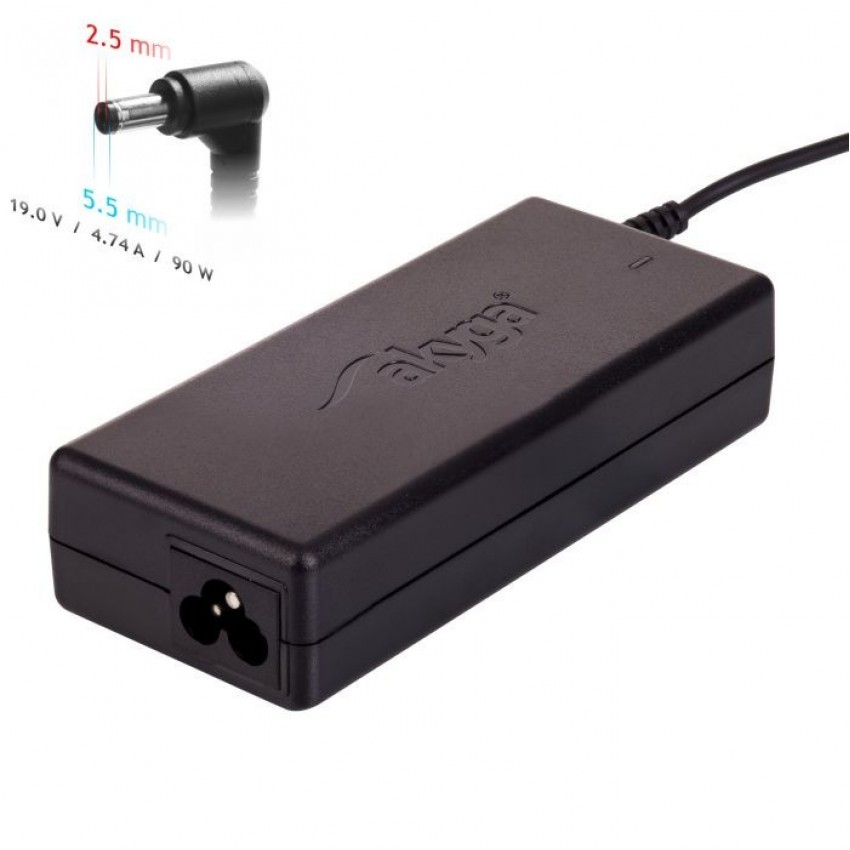 Charger for laptop Akyga AK-ND-10 (19V / 4.74A 90W 5.5 x 2.5mm) ASUS / TOSHIBA / LENOVO 1.2m