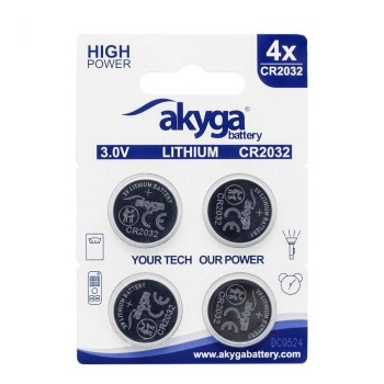 Lithium batteries Akyga AKY2100 3v 210mAh CR2032 (4pcs)