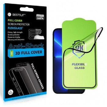 Screen protection glass Bestsuit Flexible Hybrid Glass 5D Samsung A165 A16 4G/A166 A16 5G case-friendly black