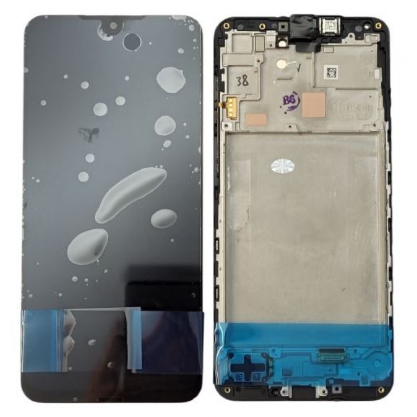 Ekranas Samsung A165 A16 4G su lietimui jautriu stikliuku ir rėmeliu Black originalus (service pack)