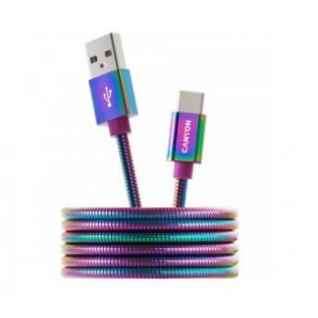 USB kabelis CANYON UC-7 USB-C Oil Slick 1.2m