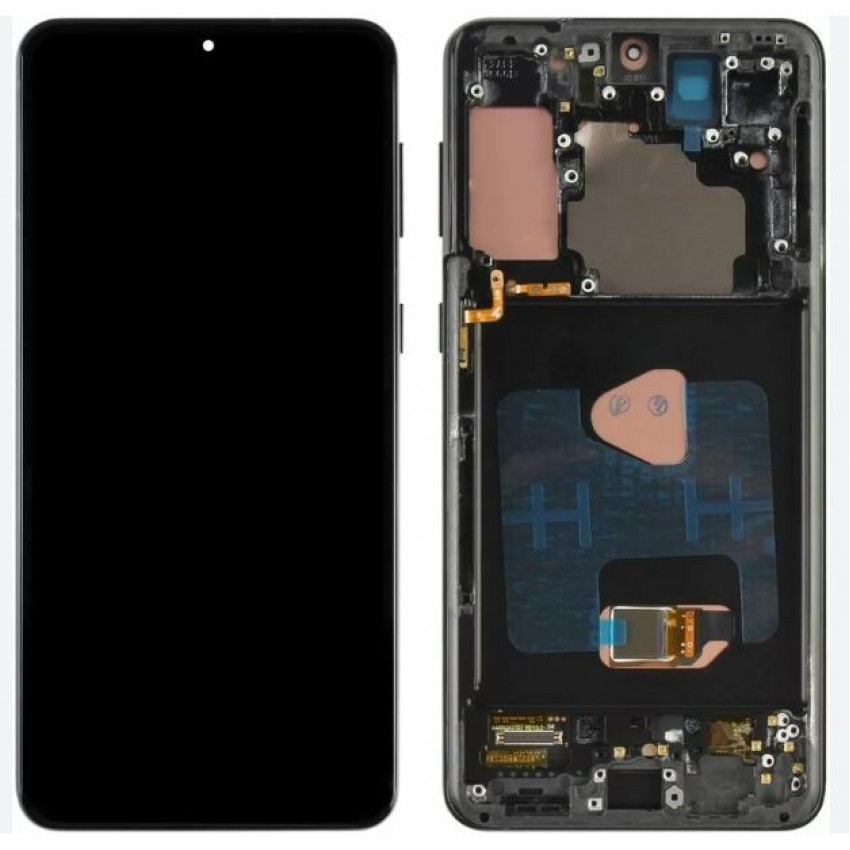 LCD screen Samsung G996 S21 Plus with touch screen and frame Phantom Black OLED (real size)