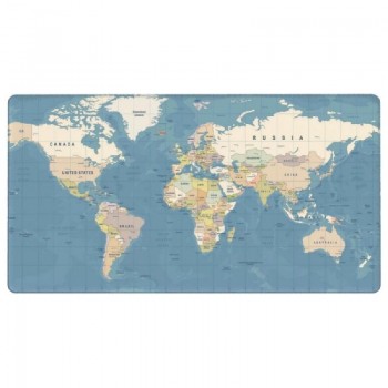 Mouse/keyboard pad World map (RC-K-1074) (40cm x 90cm x 2mm) blue