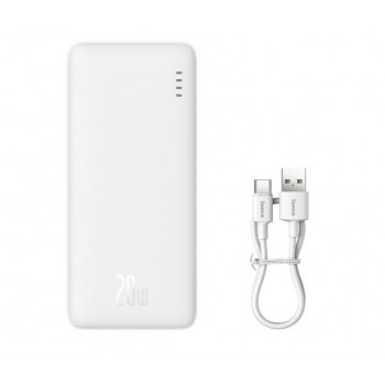 External battery POWER BANK Baseus Airpow 10000mAh (1xUSB; 1xType-C; QC3.0 15W) white