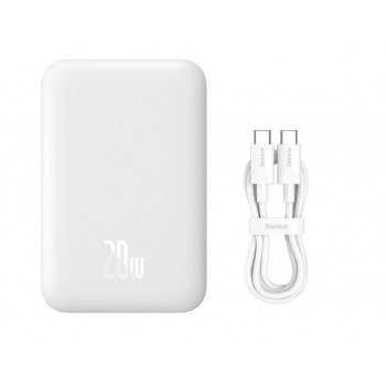 External battery POWER BANK BASEUS Mini Air 6000mAh with wireless charging (Magsafe 20W) white